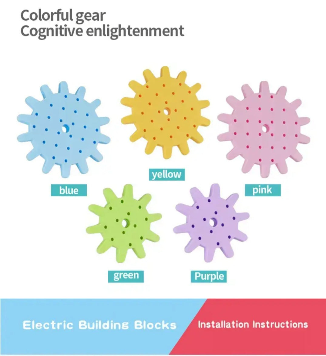 Jeu de Construction Éducatif à Engrenages – 83 Pièces Colorées DIY