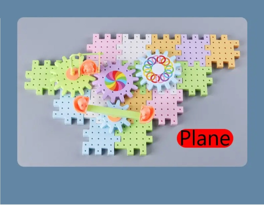 Jeu de Construction Éducatif à Engrenages – 83 Pièces Colorées DIY