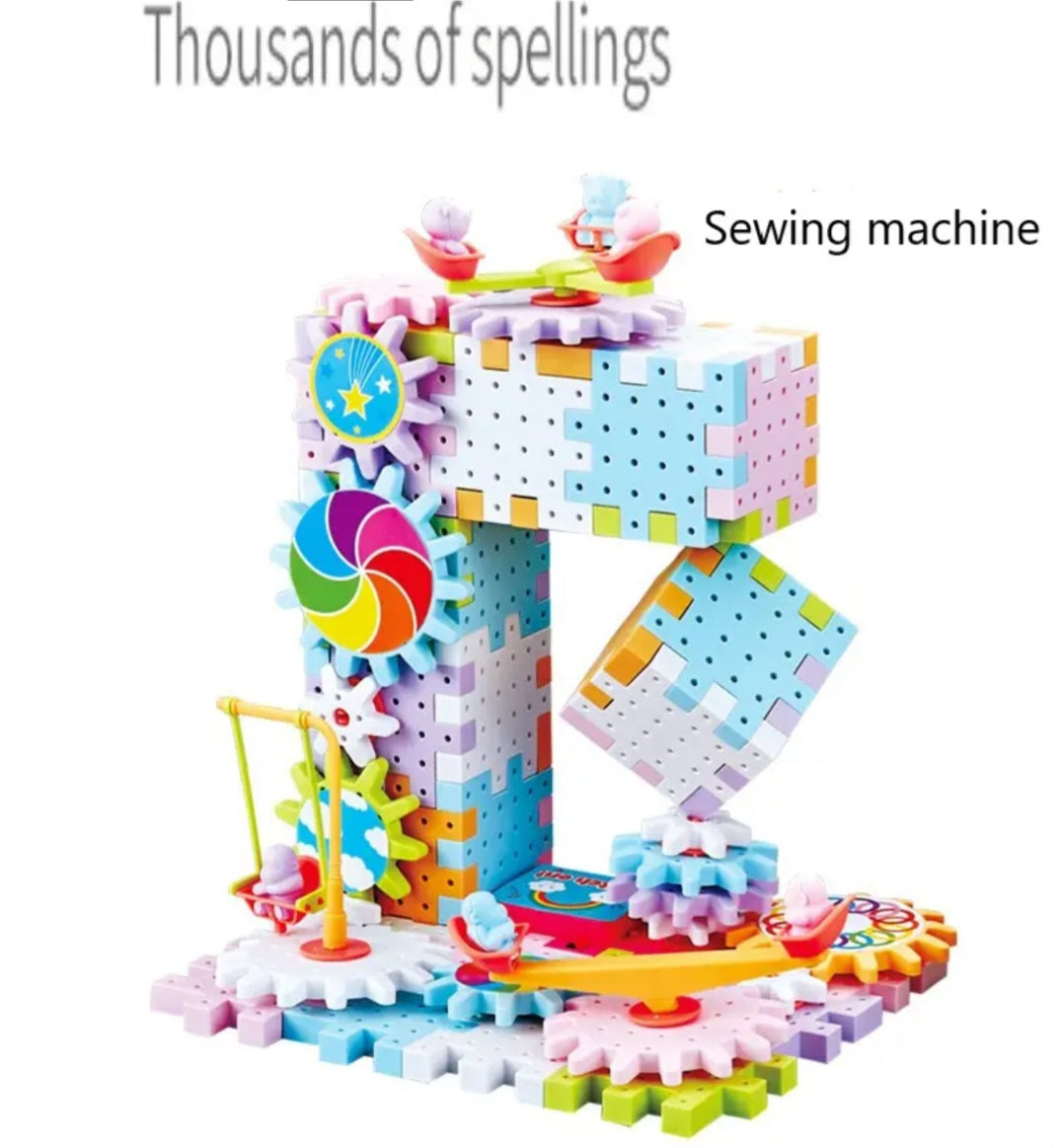 Jeu de Construction Éducatif à Engrenages – 83 Pièces Colorées DIY